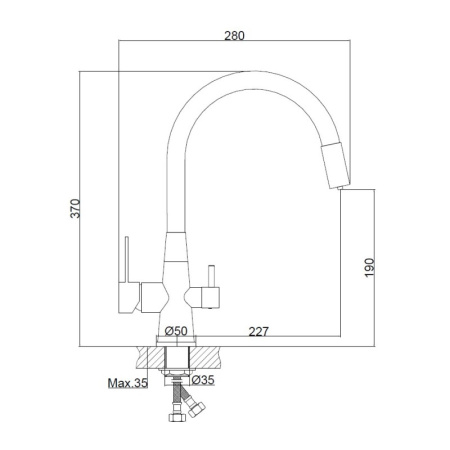 Смеситель для кухни с подключением к фильтру Haiba HB76859-7