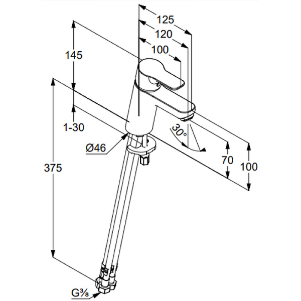 Смеситель для раковины Kludi Pure&Easy 372750565