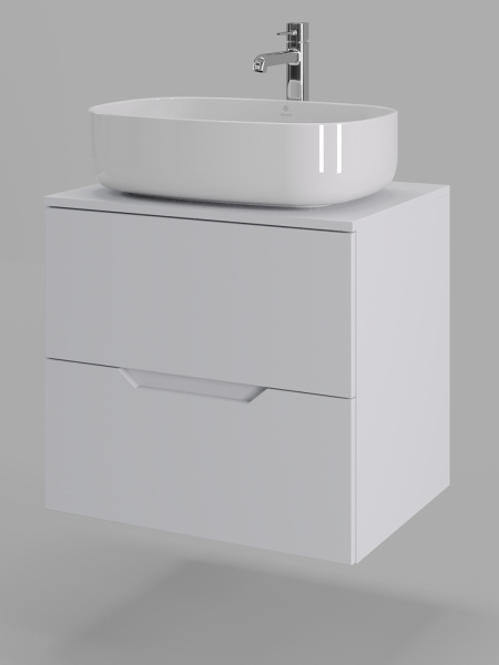 Тумба с раковиной подвесная 60 см Orange Line Li-60TuwMDF+B07-540W белый