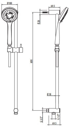 Душевая стойка Gattoni PD 1088/PDC0cr