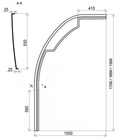 Панель фронтальная 150 A Ravak Rosa I CZJ1000A00