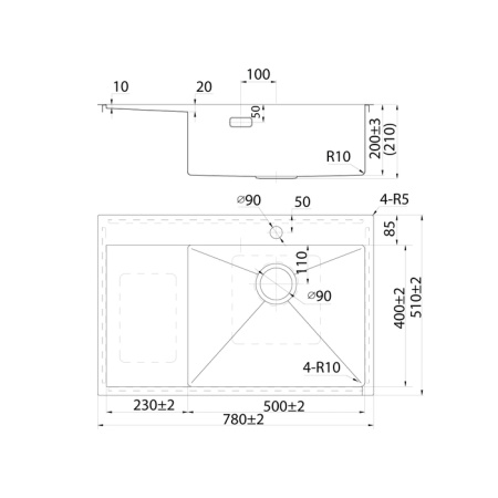 Мойка IDDIS Haze 780*510 сатин, правая (HAZ78SRi77)