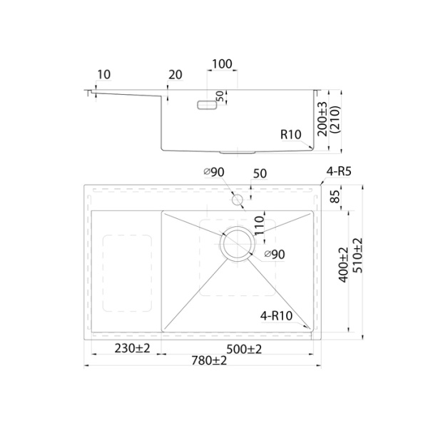 Мойка IDDIS Haze 780*510 сатин, правая (HAZ78SRi77)