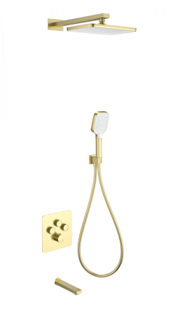 Душевая система с термостатом встраиваемая WONZON & WOGHAND, брашированное золото WW-B4005-BG