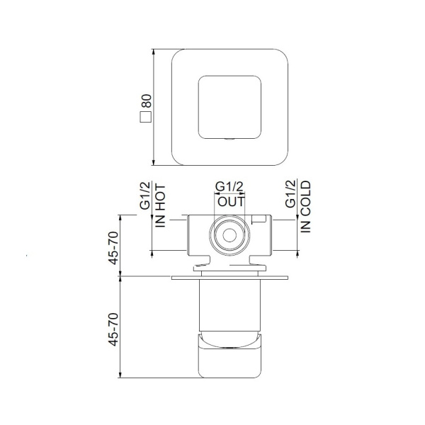 Смеситель для душа встраиваемый Webert ONE-X OX880101740, белый