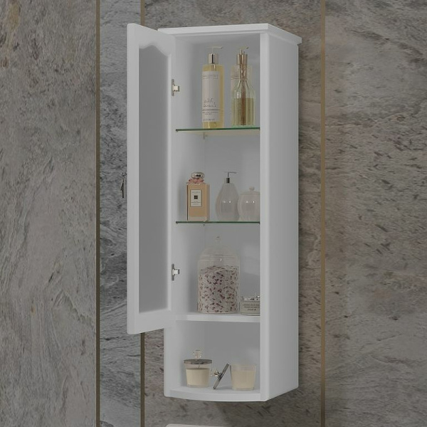 Шкаф Opadiris Риспекто подвесной, одностворчатый, цвет белый матовый, левый, с матовым стеклом 00-00006080