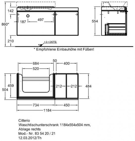 Тумба под раковину Keramag Design Citterio 835421000
