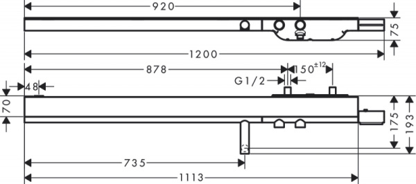 Термостат для ванны Axor ShowerSolutions 45421820