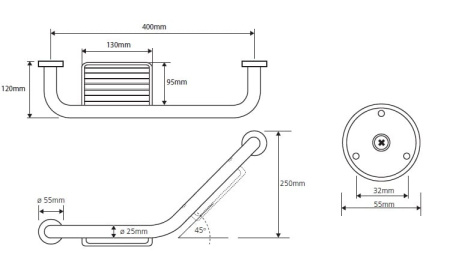 Поручень изогнутый с мыльницей Bemeta Hotel 106107031
