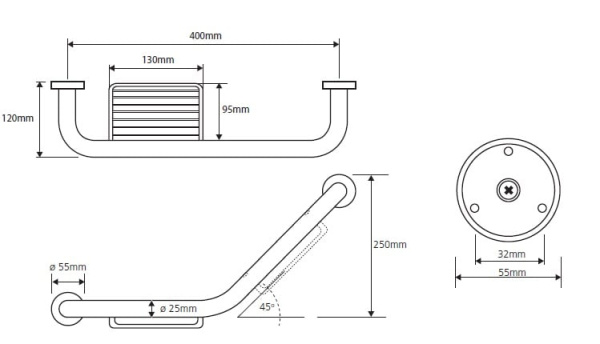 Поручень изогнутый с мыльницей Bemeta Hotel 106107031