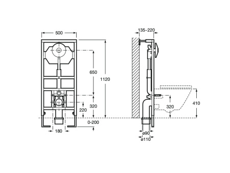 Система инсталляции для унитаза Roca  Duplo 890092100 для общественных мест