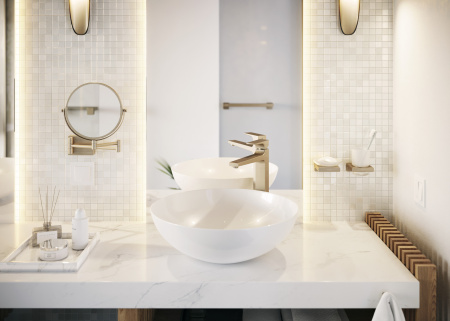 Смеситель для раковины с донным клапаном Push-Open Hansgrohe Metropol 32512140 шлифованная бронза