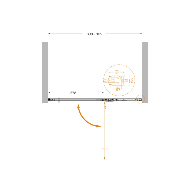 Душевая дверь (90х195) CEZARES LINER LINER-B-12-90-C-Cr-R