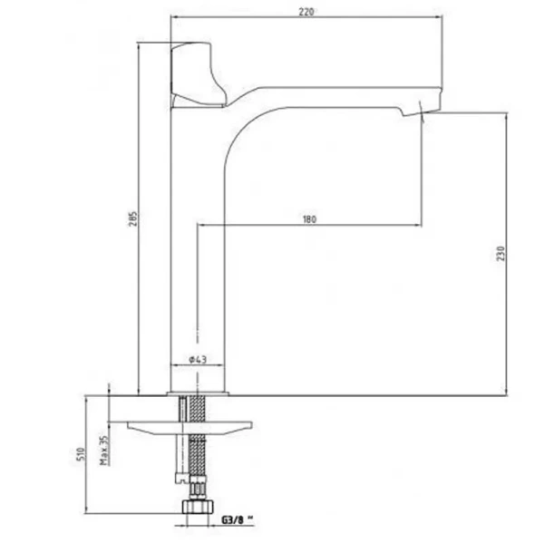 Смеситель для раковины E.C.A Myra 104508984EX