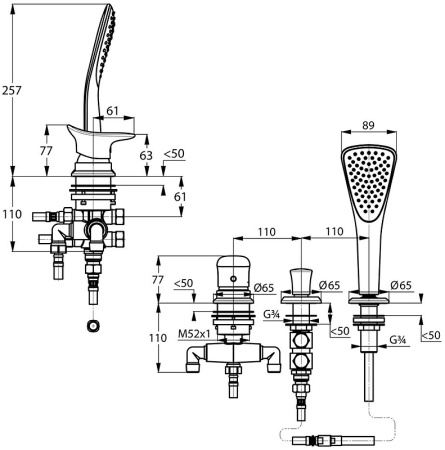 Смеситель на борт ванны Kludi Ambienta 534480575