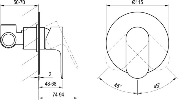 Смеситель для душа Ravak Eleganta EL 062.00CR.O1 X070219 хром