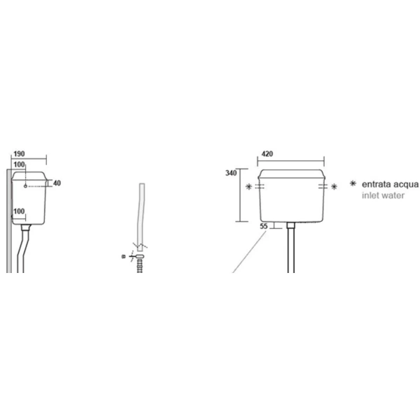 Бачок для унитаза высокий Kerasan The New Yorker 568030 белый матовый
