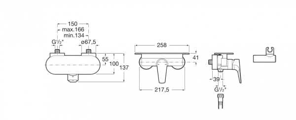 Смеситель для душа Roca Atlas 5A2190C0M Смеситель для душа Roca Atlas 5A2190C0M