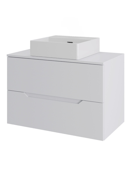 Тумба с раковиной подвесная 70 см, Orange Line Li-70TuwMDF+B04-405W белый