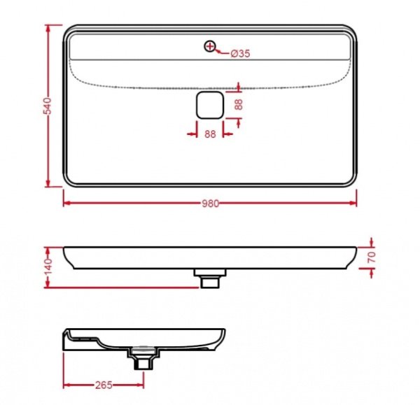 Раковина ArtCeram Naked L6500 (NAL001 01;00)