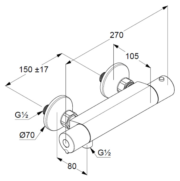 Термостат для душа Kludi Basic 350020538 Термостат для душа Kludi Basic 350020538