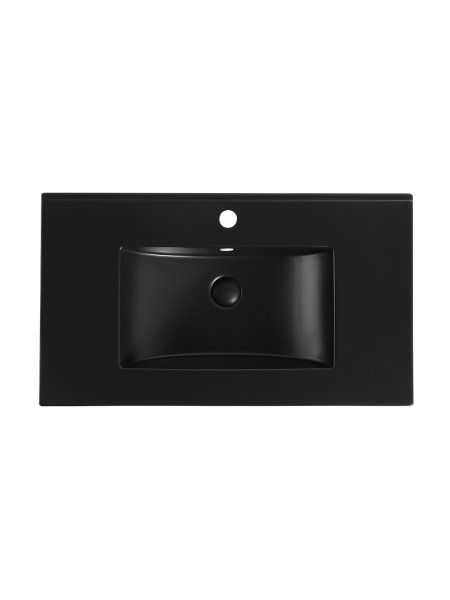 Тумба подвесная с раковиной Orange Line Li-80Tub+BLRA  черный матовый