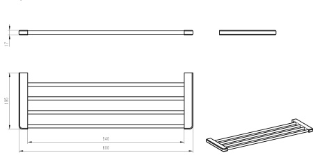 Полка для полотенец WONZON & WOGHAND, хром WW-V3901-CR