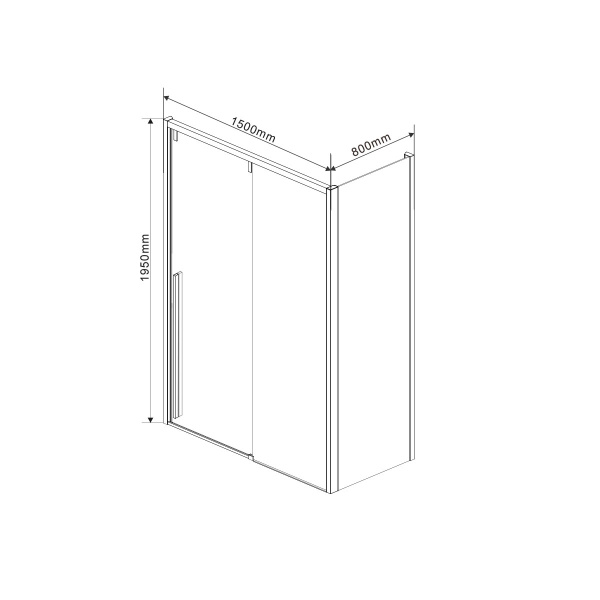 Душевой уголок Vincea  Lugano VSR-1L8015CL-1 (150х80)  хром, стекло прозрачное