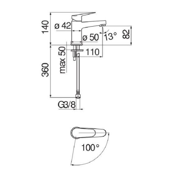Смеситель для раковины Nobili Blues BSE101118/3CR