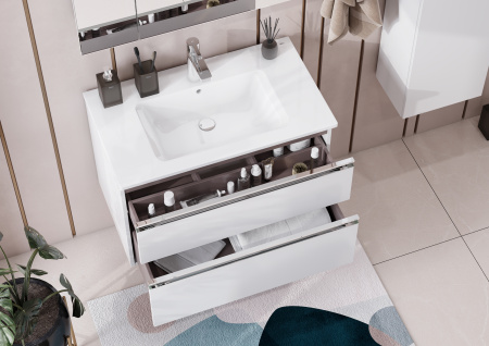 Тумба под раковину Roca The Gap 80 белый глянец 2 ящика A857399806