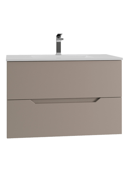 Тумба с раковиной подвесная Orange Line Li-80TuL+Ra латте матовый