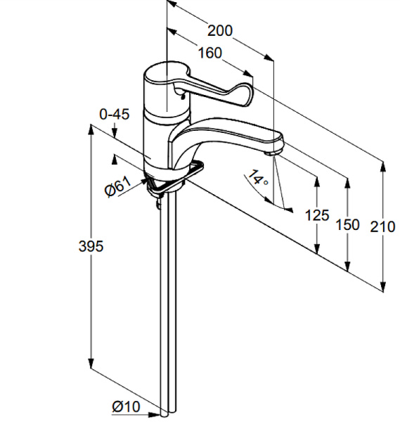 Смеситель для раковины Kludi Medi Care 349080524