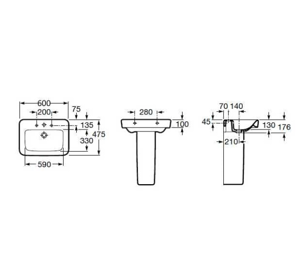 Пьедестал для раковины Roca Dama Senso Square 337513000