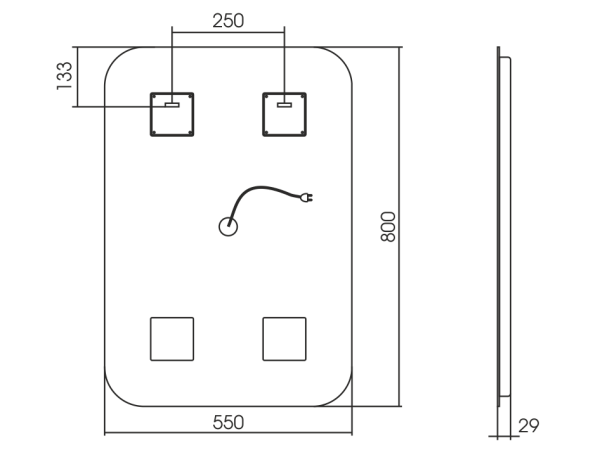 Зеркало (55х55) Silver Mirrors  Мальта ФР-00000941