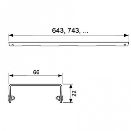 Накладная панель под плитку 100 см нержавеющей стали Tece ТЕСЕdrainline plate 601070