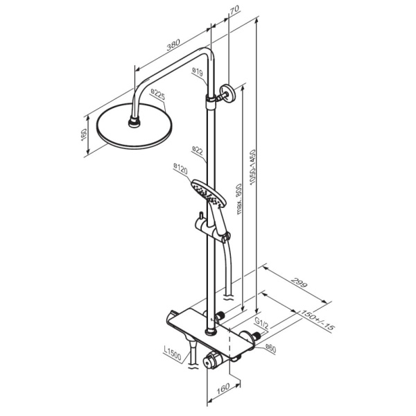Душевая система Damixa Jupiter 977750300