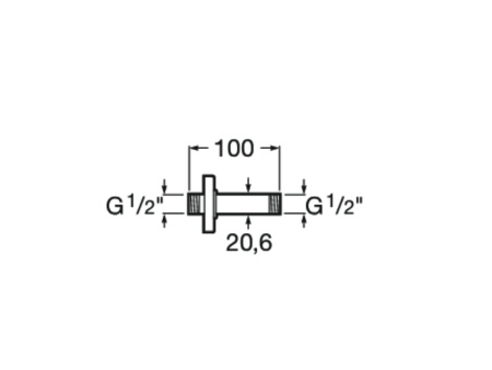 Душевой кронштейн потолочный 100мм  Roca Aqua 5B0450C00