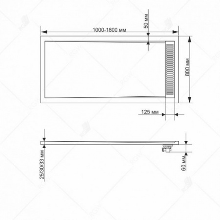 Поддон прямоугольный RGW STМ-158G 14202815-02