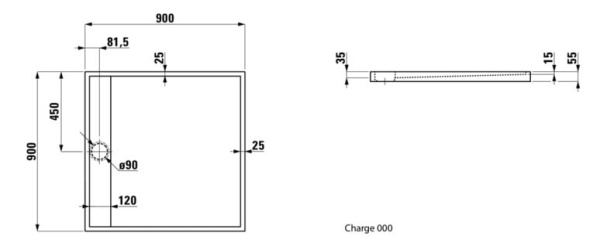 Поддон душевой Laufen Kartell By 2.1133.1.000.000.1
