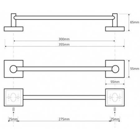 Полотенцедержатель 300 мм Bemeta BETA 132104012