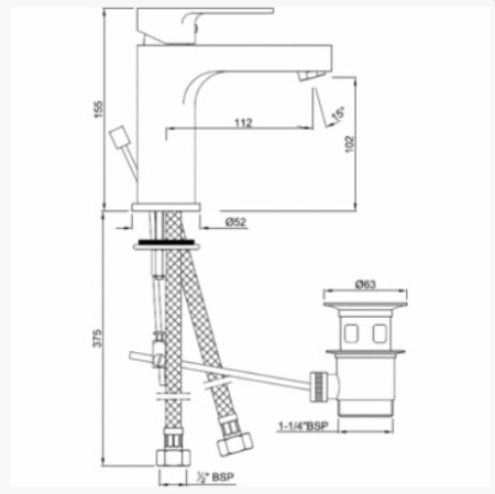 Смеситель для раковины Jaguar Vignette Prime VGP-CHR-81051B