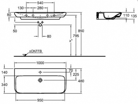 Раковина накладаня (100х48) Geberit myDay 125400600
