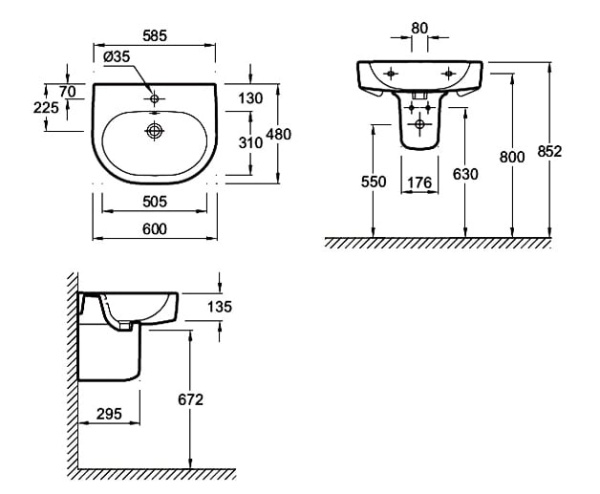 Раковина Jacob Delafon Kandel (60х48) E1464-00