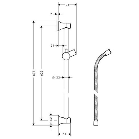 Душевая штанга Hansgrohe UnicaClassic 27617000
