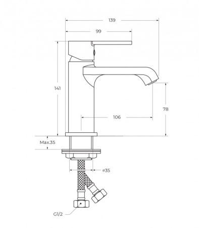 Комплект смесителей для ванной комнаты BelBagno AURORA-VSCM/LVM-CRM