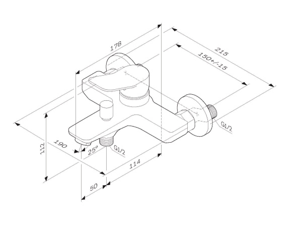 Смеситель для ванны Am.Pm X-Joy F85A10033 Смеситель для ванны Am.Pm X-Joy F85A10033
