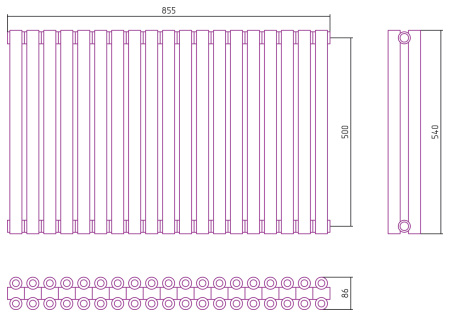 Полотенцесушитель Водяной Сунержа Эстет-00 (50х85) 19 секций Золото 03-0332-5019