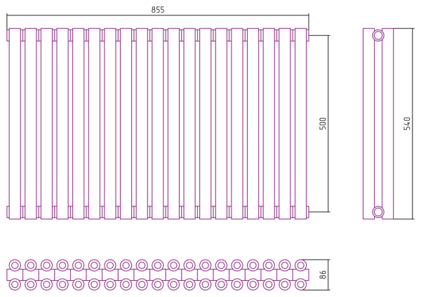 Полотенцесушитель Водяной Сунержа Эстет-00 (50х85) 19 секций Состаренная бронза 05-0332-5019