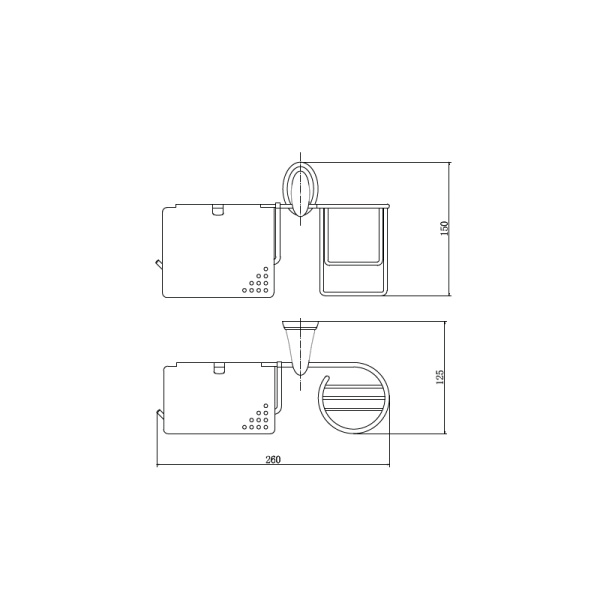 Бумагодержатель с крышкой и пеналом под освежитель воздуха FASHUN A1503-1