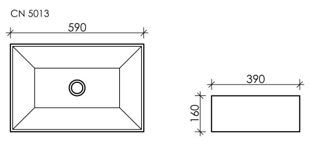 Раковина накладная (59,5х39) Ceramica Nova ELEMENT CN5013